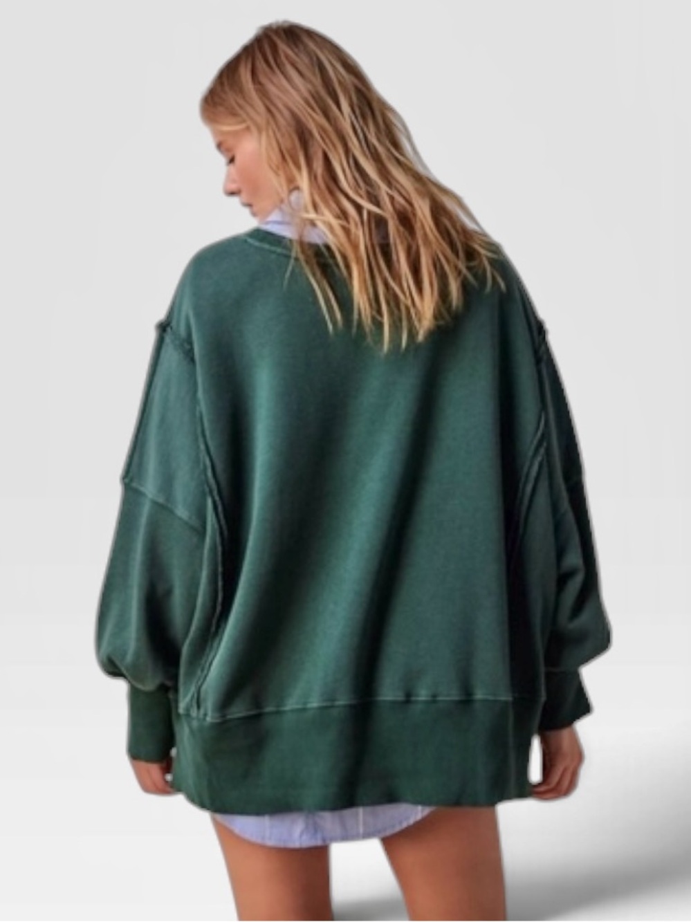 NWT Free People x We The Free Camden Sweatshirt in Teal - Picture 5 of 12